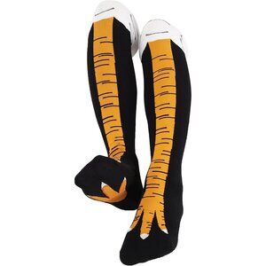 Crazy Funny Chicken Leg Socks for Women Men Novelty Chicken Feet Socks White Ele